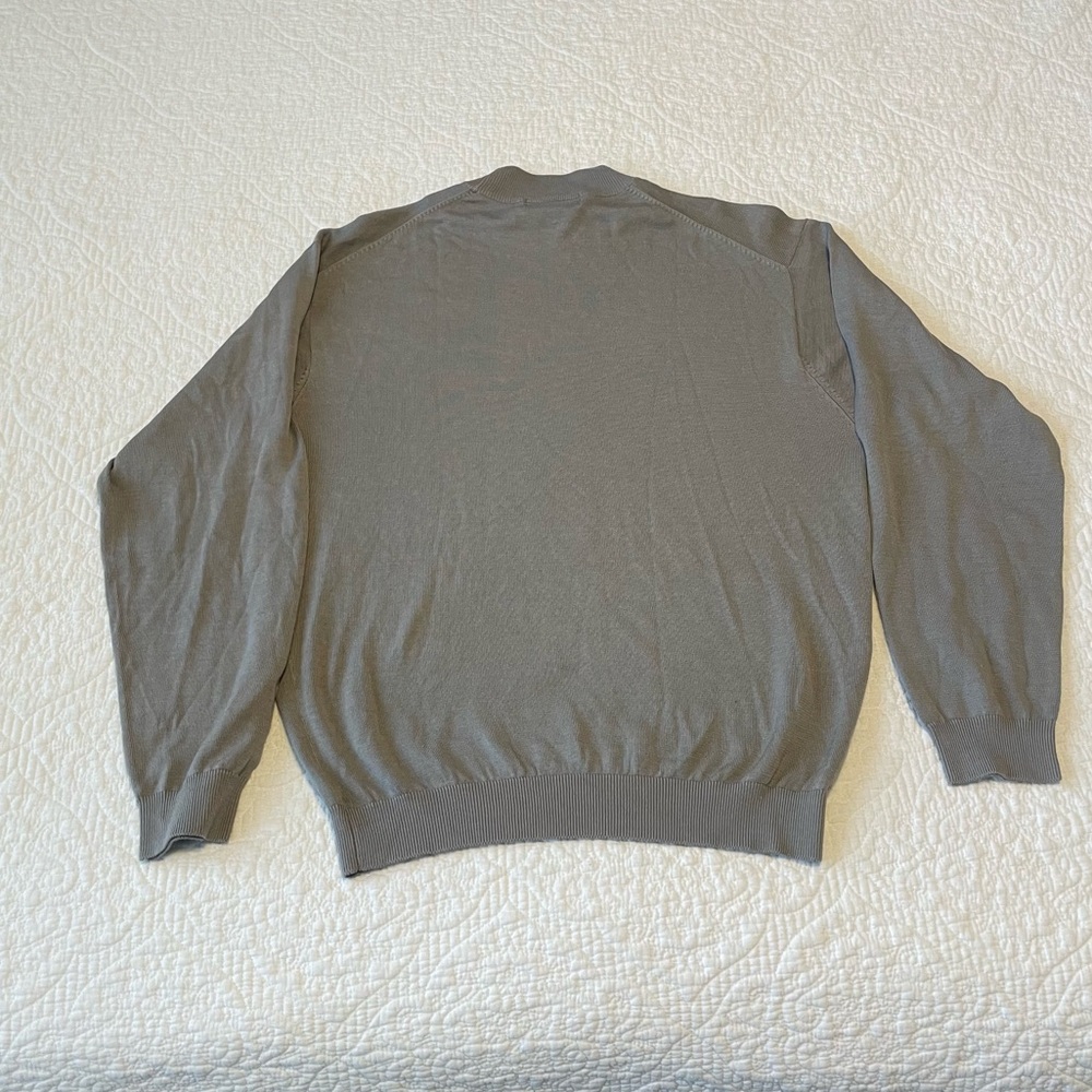 Baracuta Silk Cotton Mock Neck Sweater - Light Grey, Size M - Picture 2 of 4